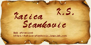 Katica Stanković vizit kartica